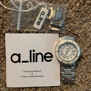 Aline stainless steel white dial chronograph watch